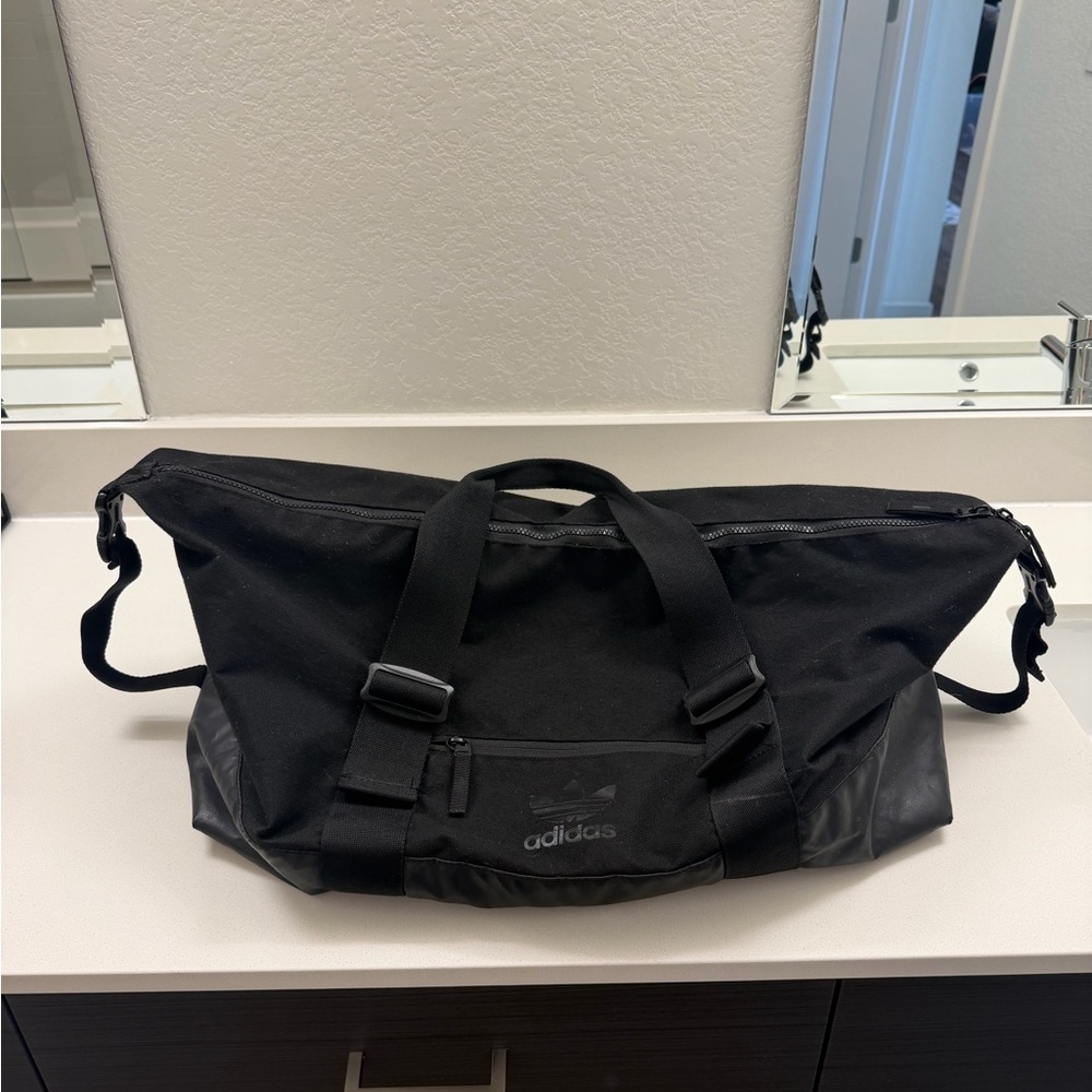 adidas Black Men's Travel Duffel Bag with Shoulder Strap